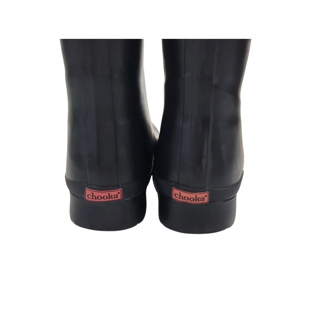Chooka Rubber Rain Boots‎ Womens Size 8 Delridge Mid Black Waterproof Ladies